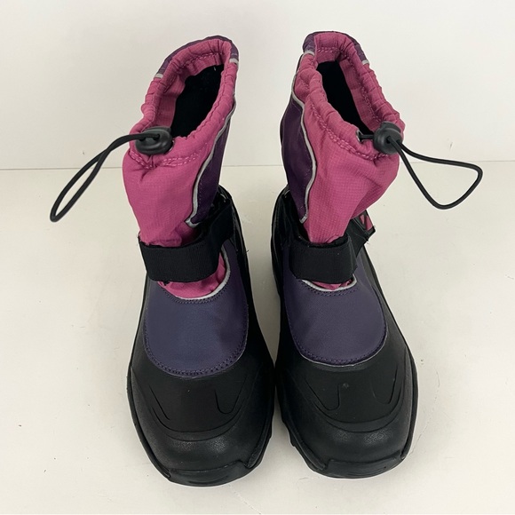 Lands’ End Pink Purple Black Adjustable Strap Snow Boots Women’s Size 8 - Picture 14 of 14